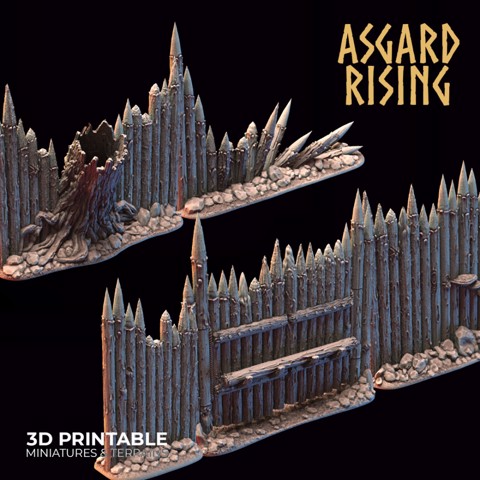Image of FORTIFIED VILLAGE - Palisade modular terrains Set Presupported