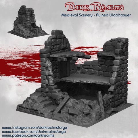 Image of Dark Realms Medieval Scenery - The Ruined Watchtower