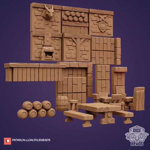 Image of Tavern Terrain Bundle (with pre-supported for SLA)