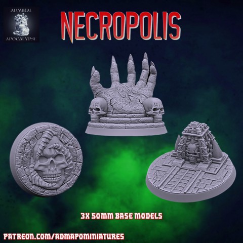 Image of Necropolis 3*50mm Base Set (Pre-supported)