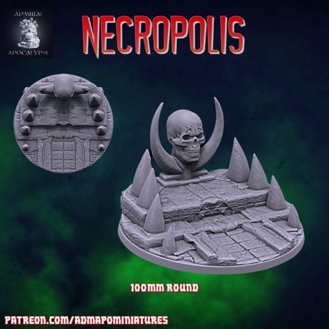 Image of Necropolis 100mm base  (Pre-supported)