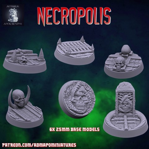 Image of Necropolis 6*25mm Base Set (Pre-supported)
