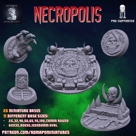 Image of Necropolis Miniature Base Set (Pre-supported)