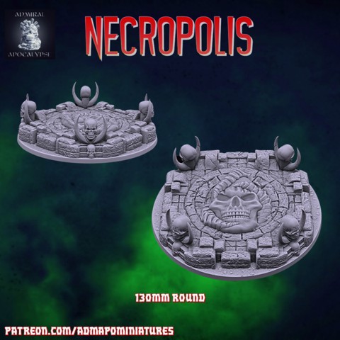 Image of Necropolis 130mm base  (Pre-supported)