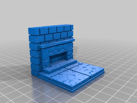 Image of OpenForge 2.0 Cut Stone Wall With Fireplace