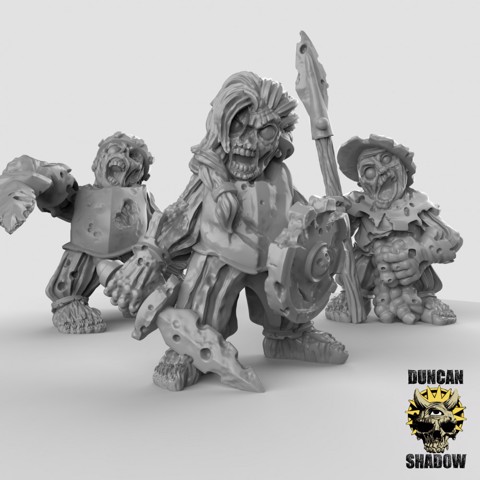 Image of Zombie Halflings with Hand Weapons (pre supported)