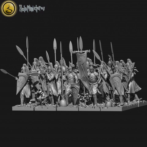 Image of Highborn elves spearmen and sea guard unit
