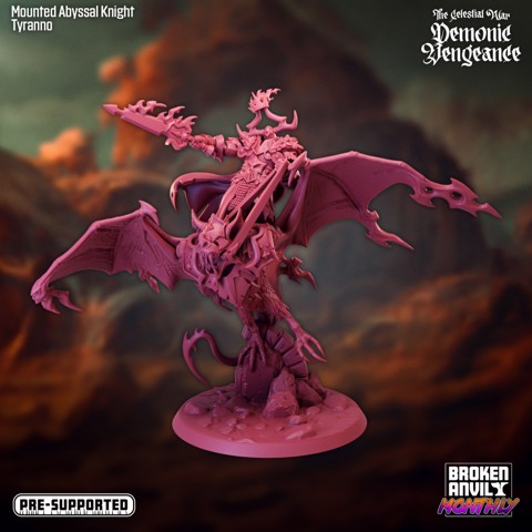 Image of The Celestial War: Demonic Vengeance Mounted Abyssal Knight Tyranno 01