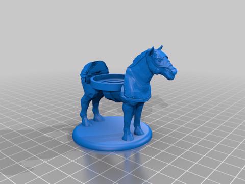 Image of Armored Horse Mount with Lower Saddle for 28mm Miniature
