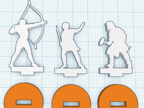 Image of Silhouette Minis - Set 3 - Bow, Spear and Hammer