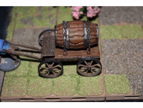 Image of barrel on a cart