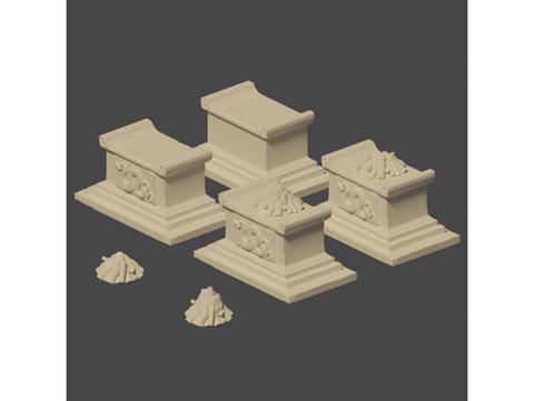 Image of Ancient Greek style serpent altar scaled for 28mm tabletop terrain
