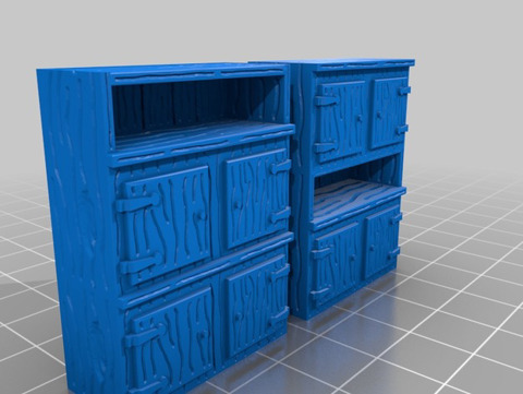 Image of Two Wooden cabinets for 28 mm