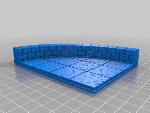 Image of OpenForge 2.0 Cut Stone Curved Low Wall