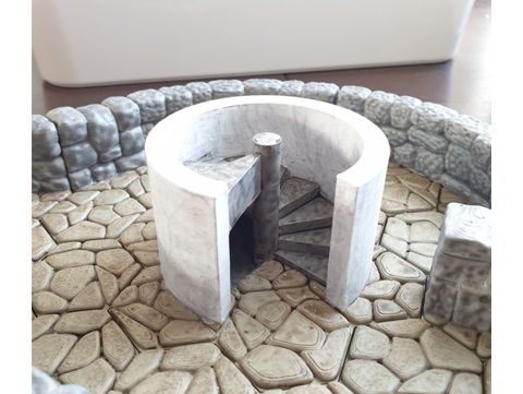 Image of WDhex spiral staircase for irregular stone floor