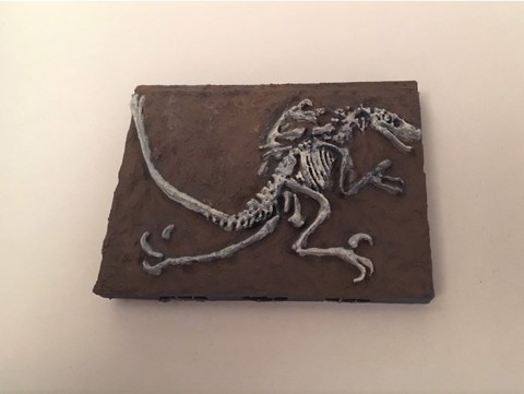 Image of Miniature Velociraptor Fossil with Openlock Base