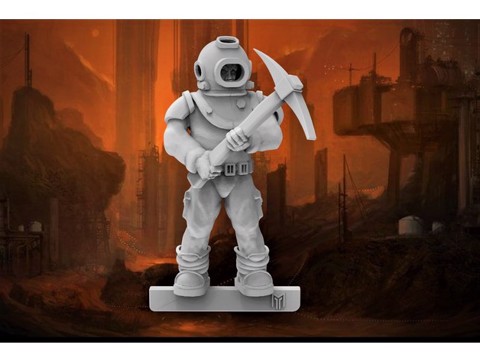 Image of Space Miner / Prospector with Pickaxe - 28mm Fantasy Miniature