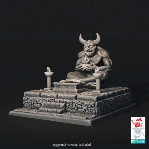 Image of Demon Idol with Girl on a Sacrificial Altar diorama