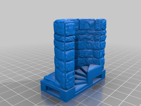 Image of OpenForge 2.0 Spiral Stair with Wall (ORIG) OpenLock Base