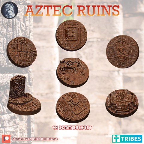 Image of Aztec Ruins 7x32mm Base Set (Pre-supported)