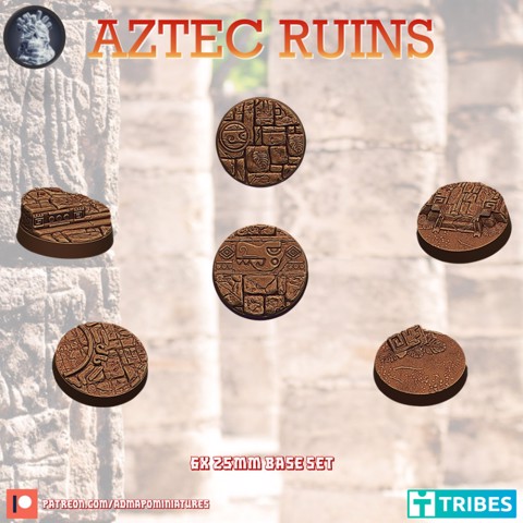 Image of Aztec Ruins 6x25mm Base Set (Pre-supported)