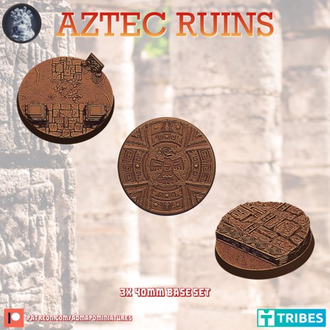 Image of Aztec Ruins 3x40mm Base Set (Pre-supported)