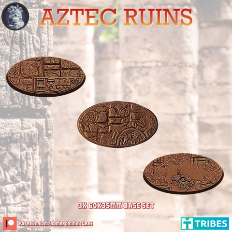 Image of Aztec Ruins 3x 60x35mm Base Set (Pre-supported)