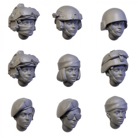 Image of Army girl heads