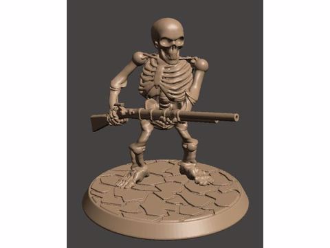 Image of 28mm Dwarf Skeleton Warrior with Musket
