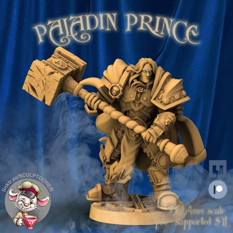 Image of Paladin Prince - 32&54mm scale miniature
