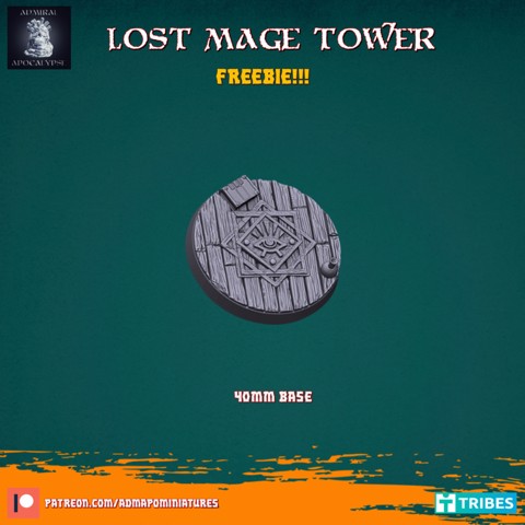 Image of Lost Mage Tower 40mm base (Pre-supported Freebie)