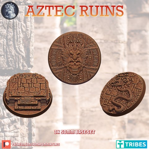 Image of Aztec Ruins Base Set 3x50mm  (Pre-supported)