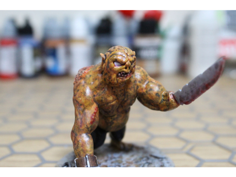 Image of Fat Troll miniature with base