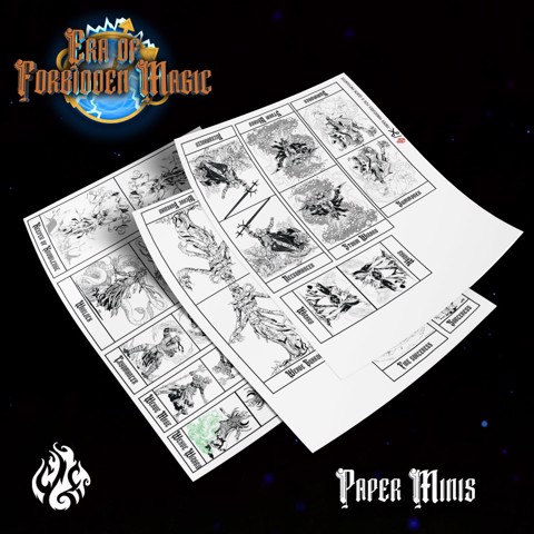 Image of Era of Forbidden Magic: Stats & Maps Module and Paper miniatures