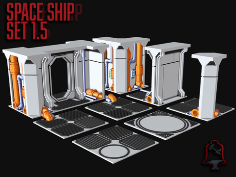 Image of Modular Space Ship/Sci-Fi Corridor Wall Set 1.5