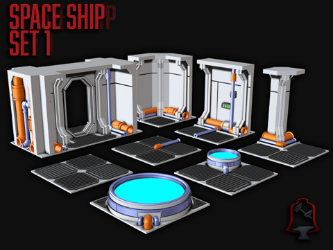 Image of Modular Space Ship/Sci-Fi Corridor Wall Set