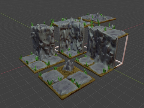 Image of OpenFoliage Cliff Set - Support Free Printing - Modular