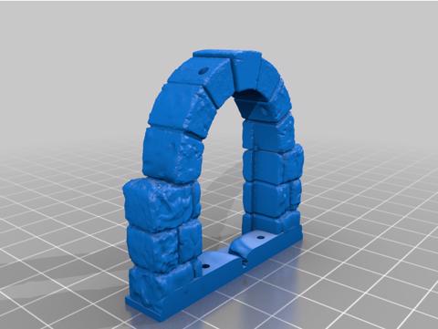 Image of OpenForge 2.0 Dungeon Stone Arched Doors for Mid-High Walls