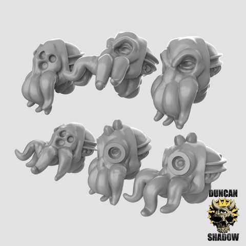 Image of Mythos Cultist heads (pre supported)
