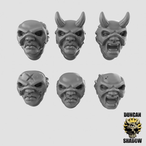Image of Cultist heads (pre supported)