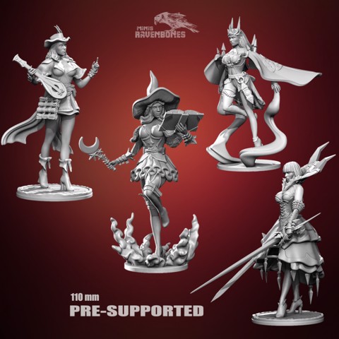 Image of Mage, Bard, Vampire and Witch 110 mm Bundle