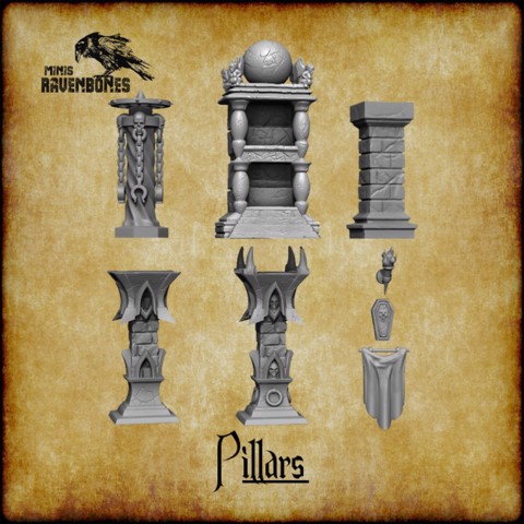 Image of Pillars and Accessories  bundle Pre-supported