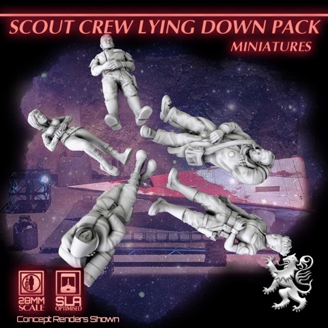 Image of Scout Crew Lying Down Pack Miniatures