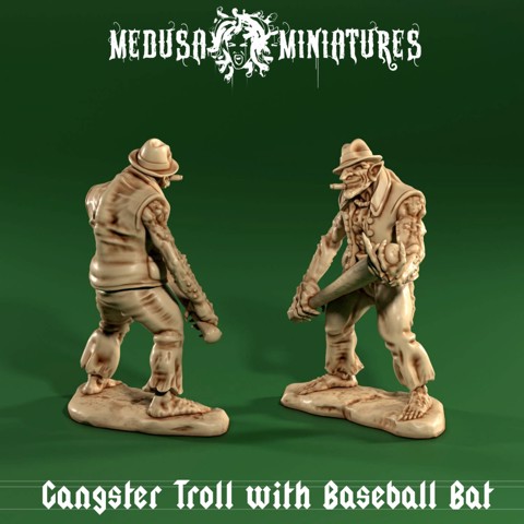 Image of Gangster Troll with Baseball Bat and Fedora