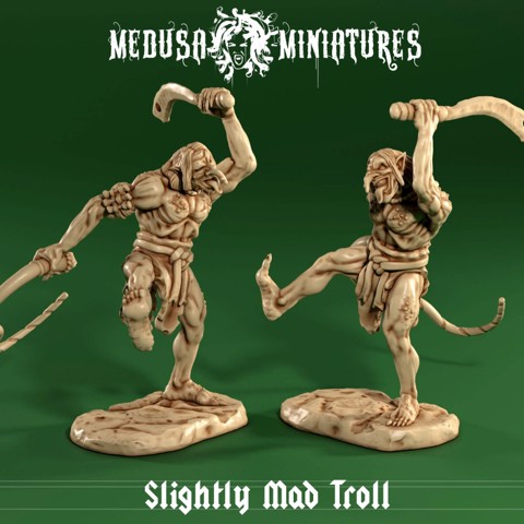 Image of Slightly Mad Troll with Whip and Sword