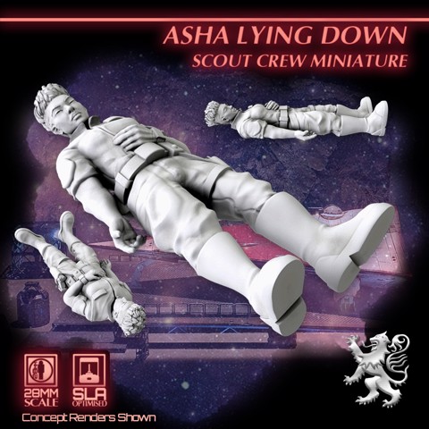 Image of Asha Lying Down - Scout Crew Miniature