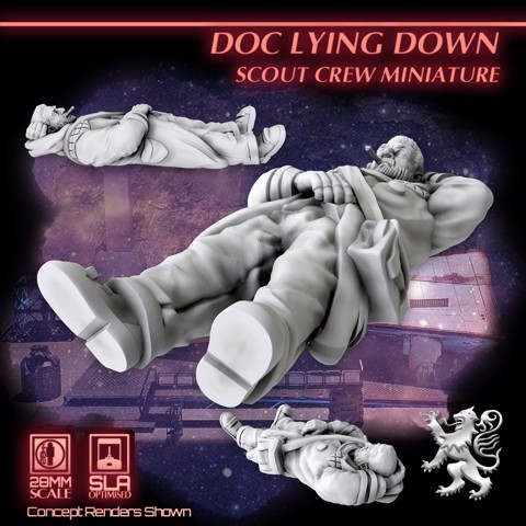 Image of Doc Lying Down - Scout Crew Miniature