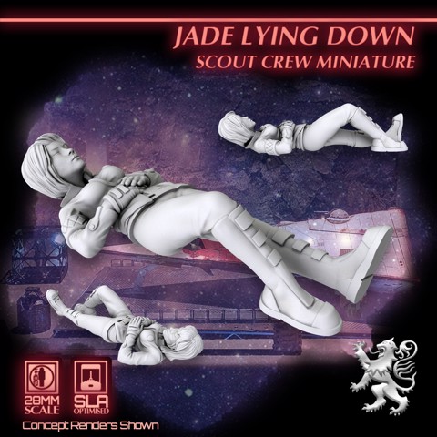 Image of Jade Lying Down - Scout Crew Miniature
