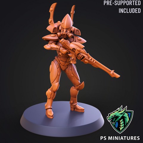 Image of Space Elf Male Soldier Pose 1 - 8 Variants