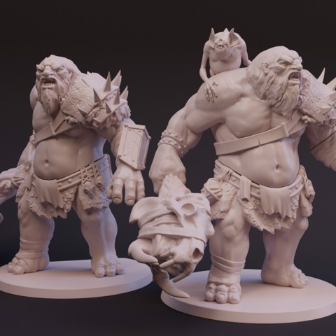 Image of Ogre - Ronny and Berry - Tabletop Miniature - DnD